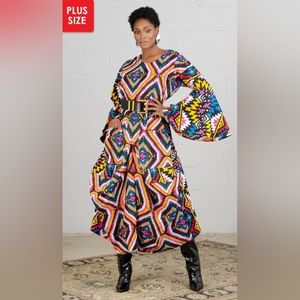 ANANSI (White Multi) - African Print Dress